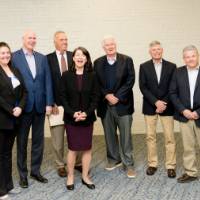Group photo of Thompson Foundation Trustees and GVSU Program Staff